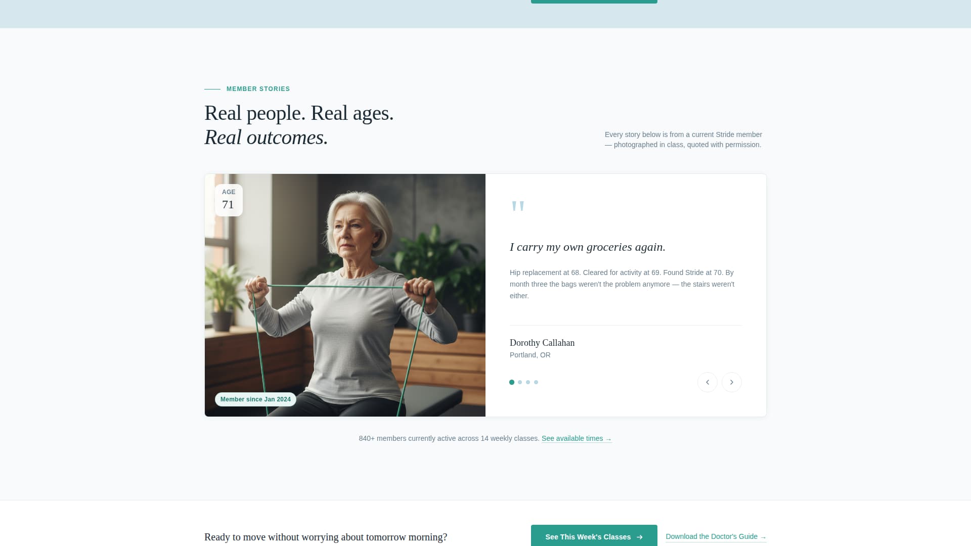 Stride - Trusted Seniorfitness Landing Page Template