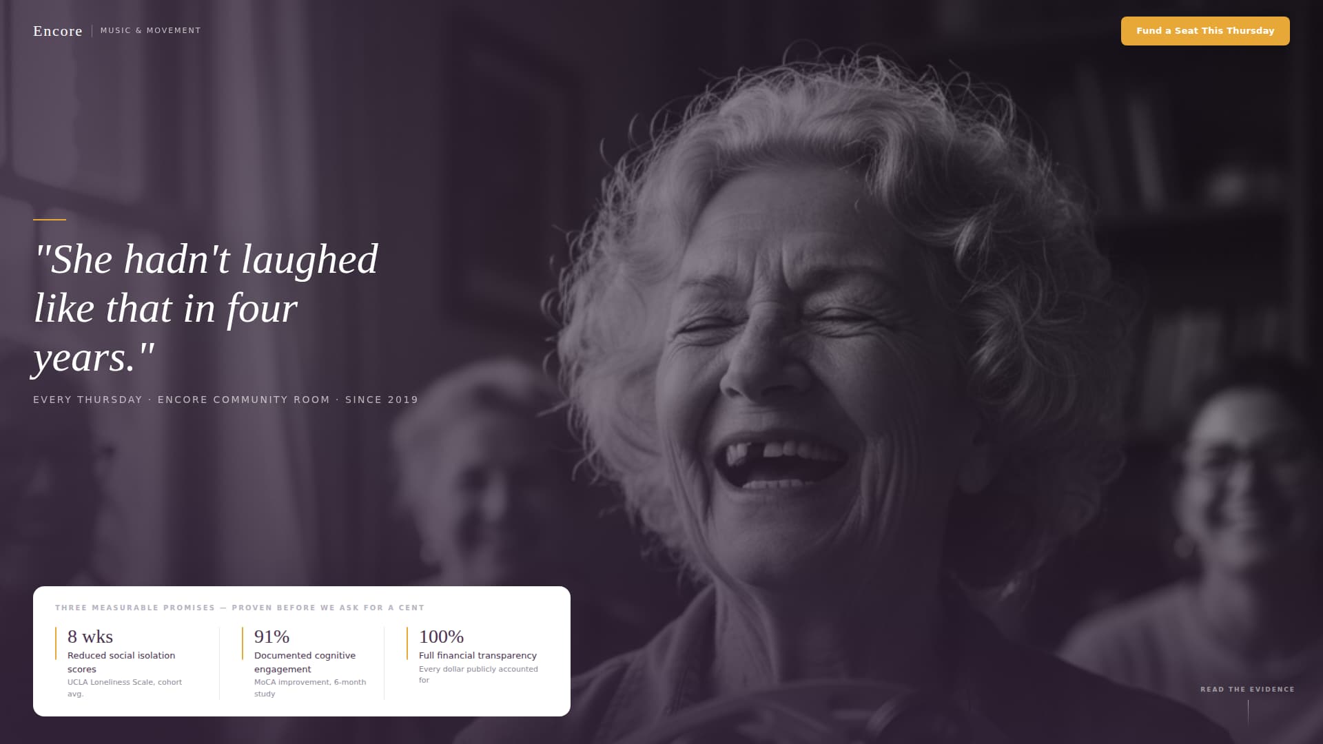 Encore - Heartfelt Seniorliving Landing Page Template