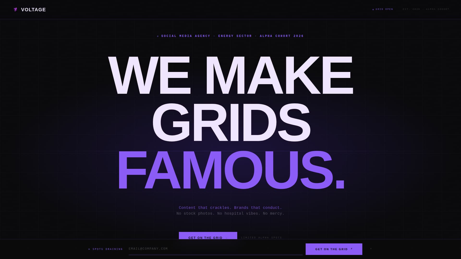 Voltage - Bold Energy Agency Landing Page Template