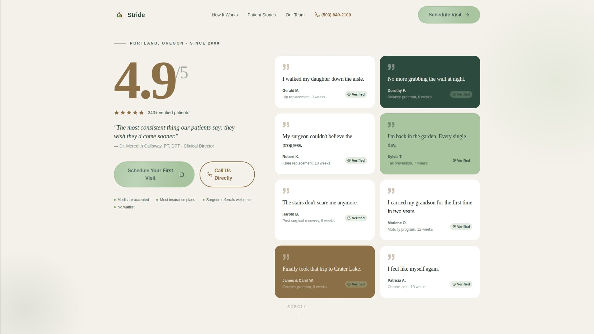 Stride - Trusted Seniortherapy Landing Page Template