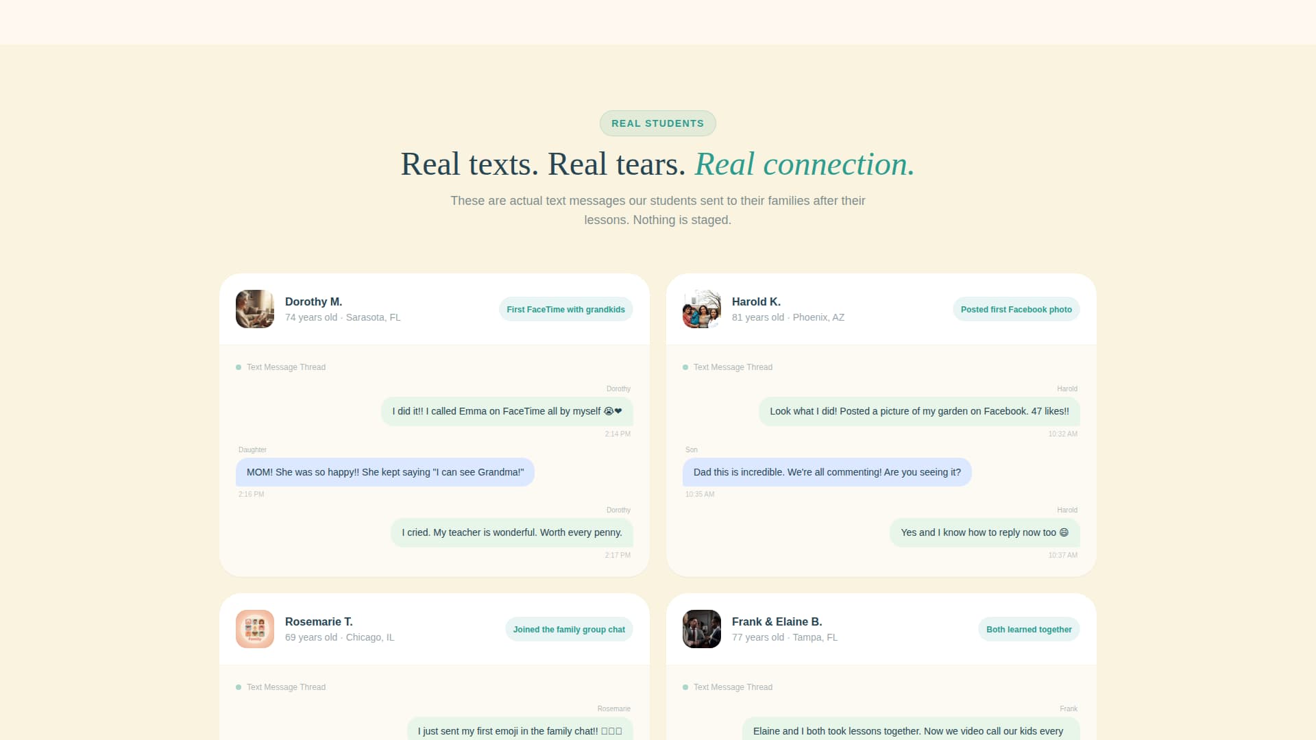 Connect - Heartfelt Seniortech Landing Page Template