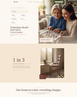 Bridge - Trusted Seniortechnology Landing Page Template