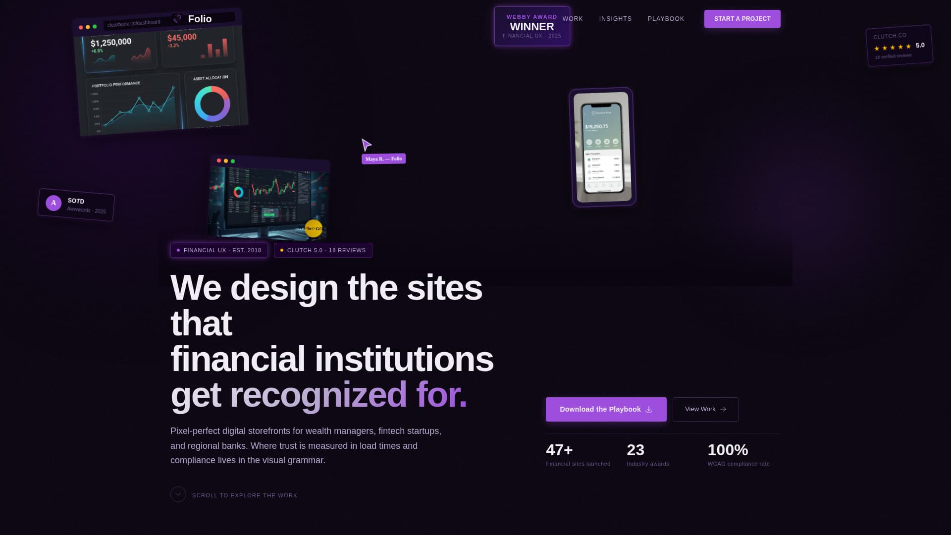 Folio - Awardwinning Fintech Landing Page Template