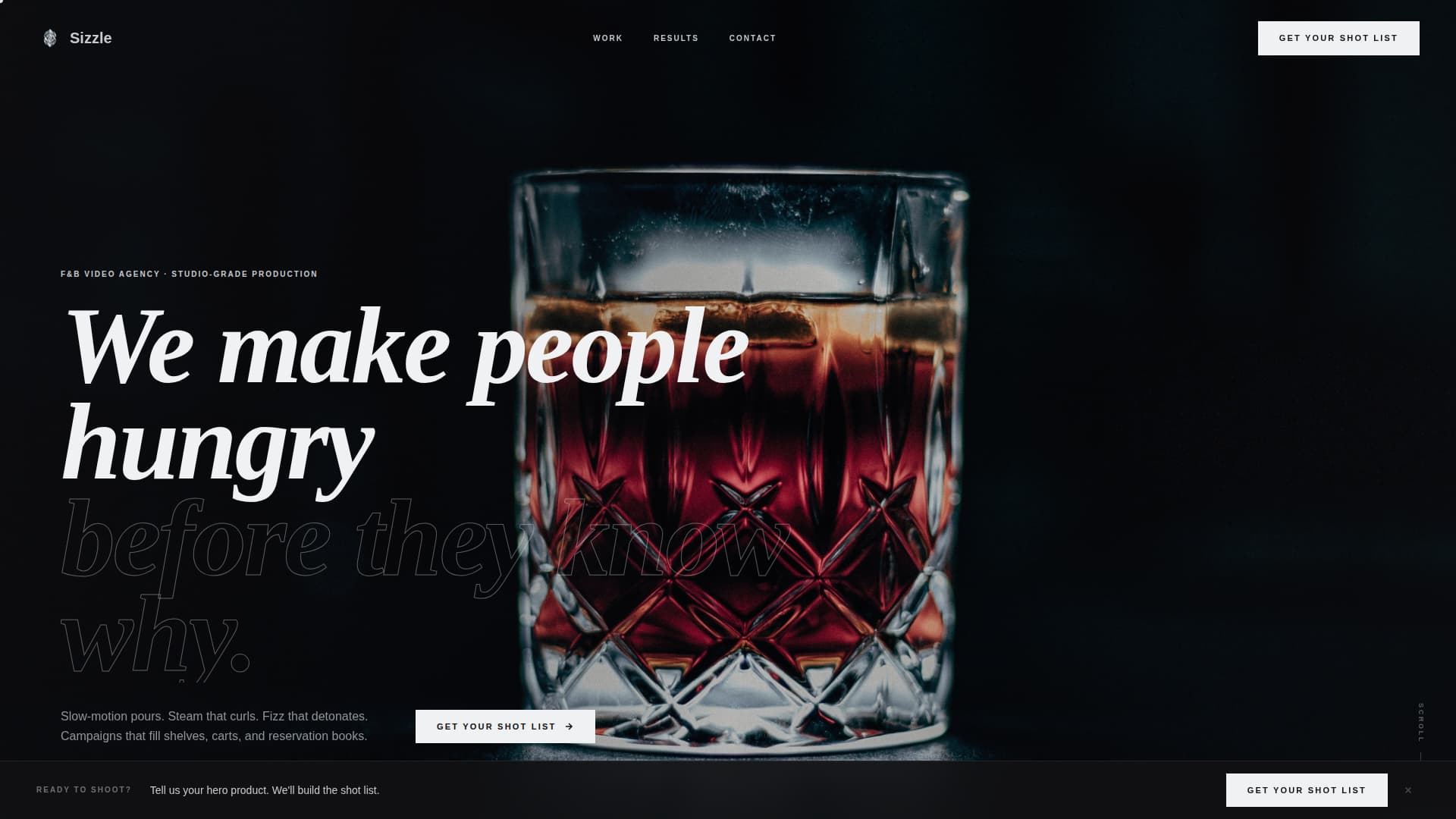 Sizzle - Scrollstopping Beverage Landing Page Template
