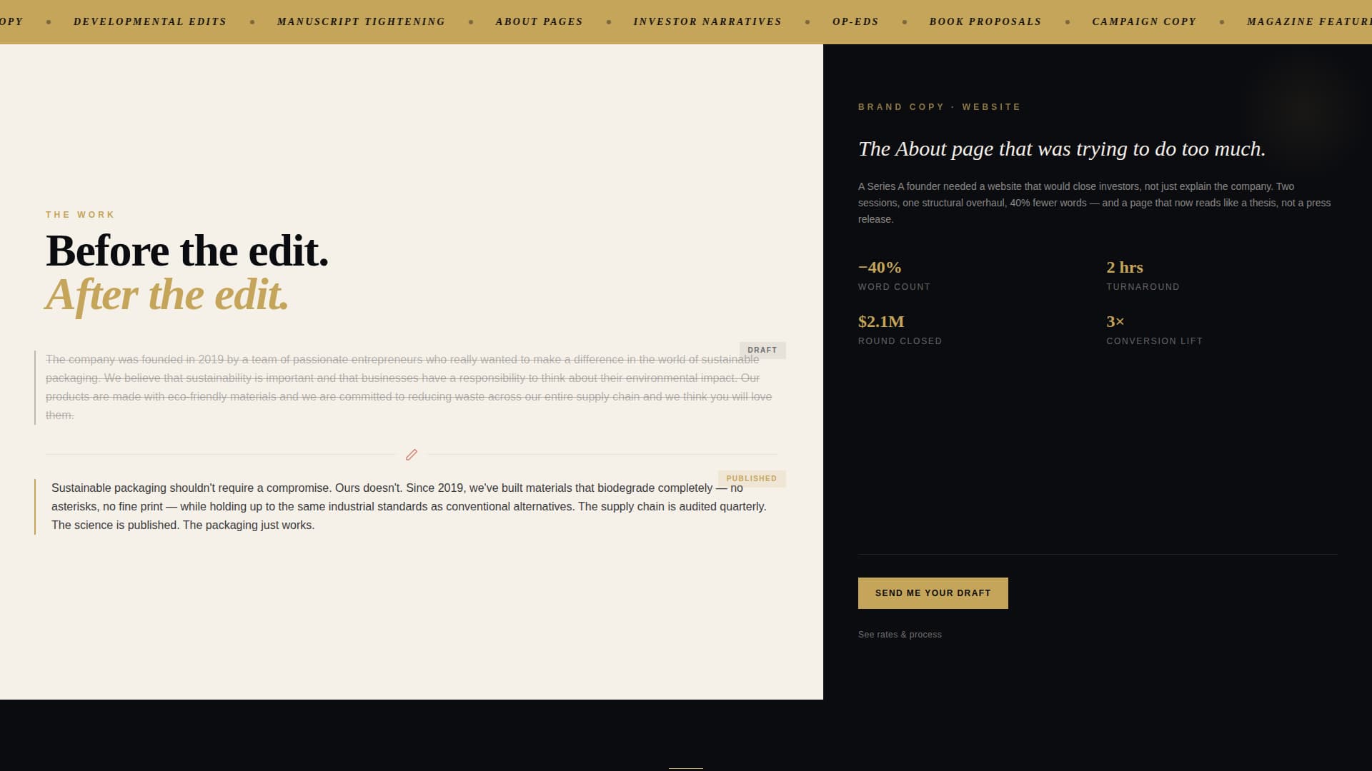 Byline - Compelling Freelancewriter Landing Page Template