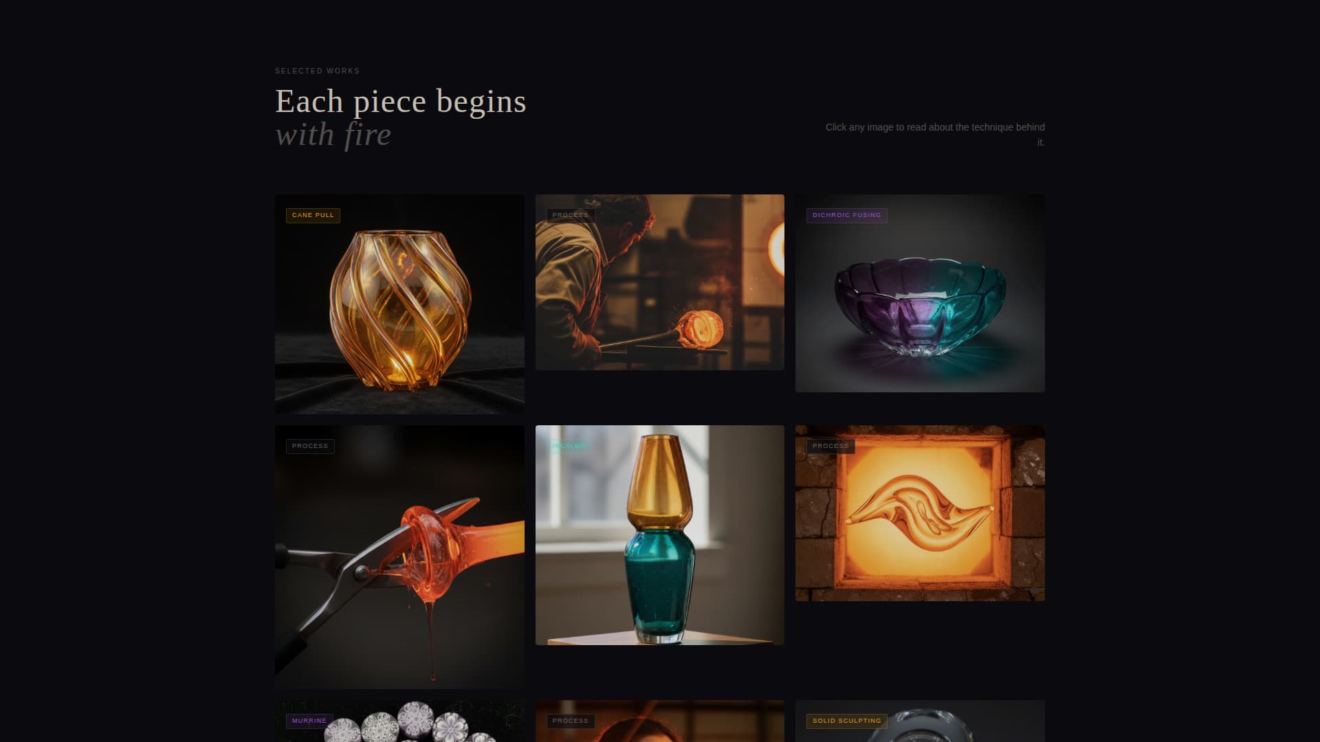 Glass Blower Portfolio Portfolio Website Template