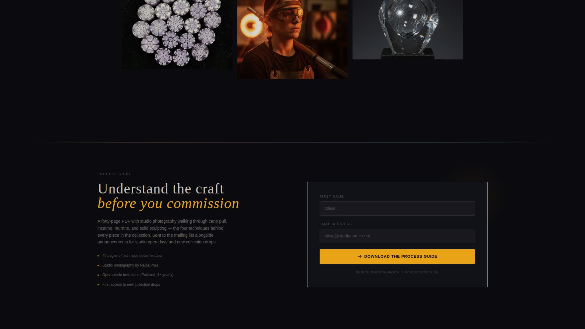 Glass Blower Portfolio Portfolio Website Template