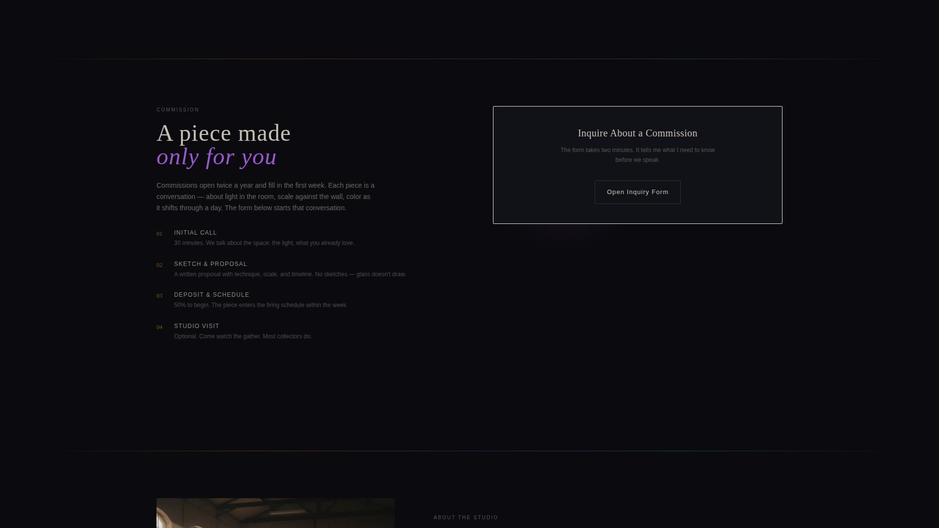 Glass Blower Portfolio Portfolio Website Template