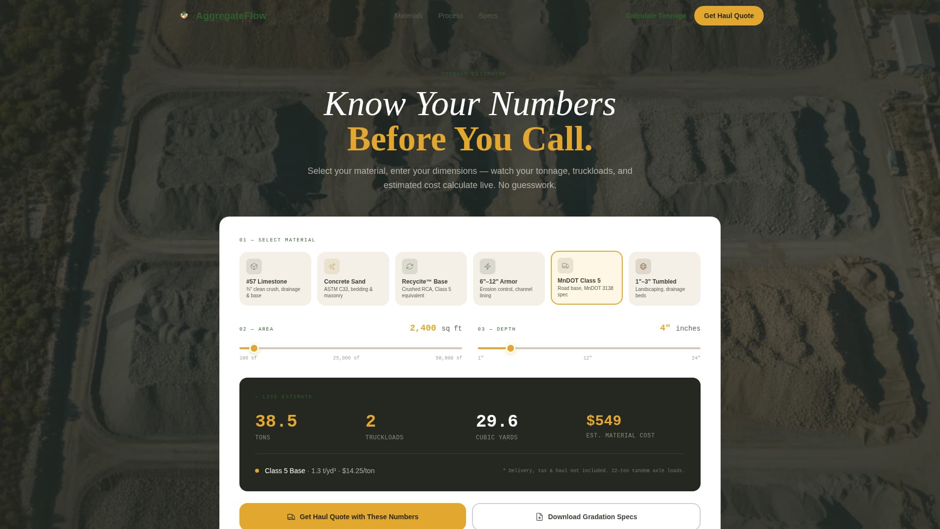 Aggregate - Reliable Quarry Landing Page Template