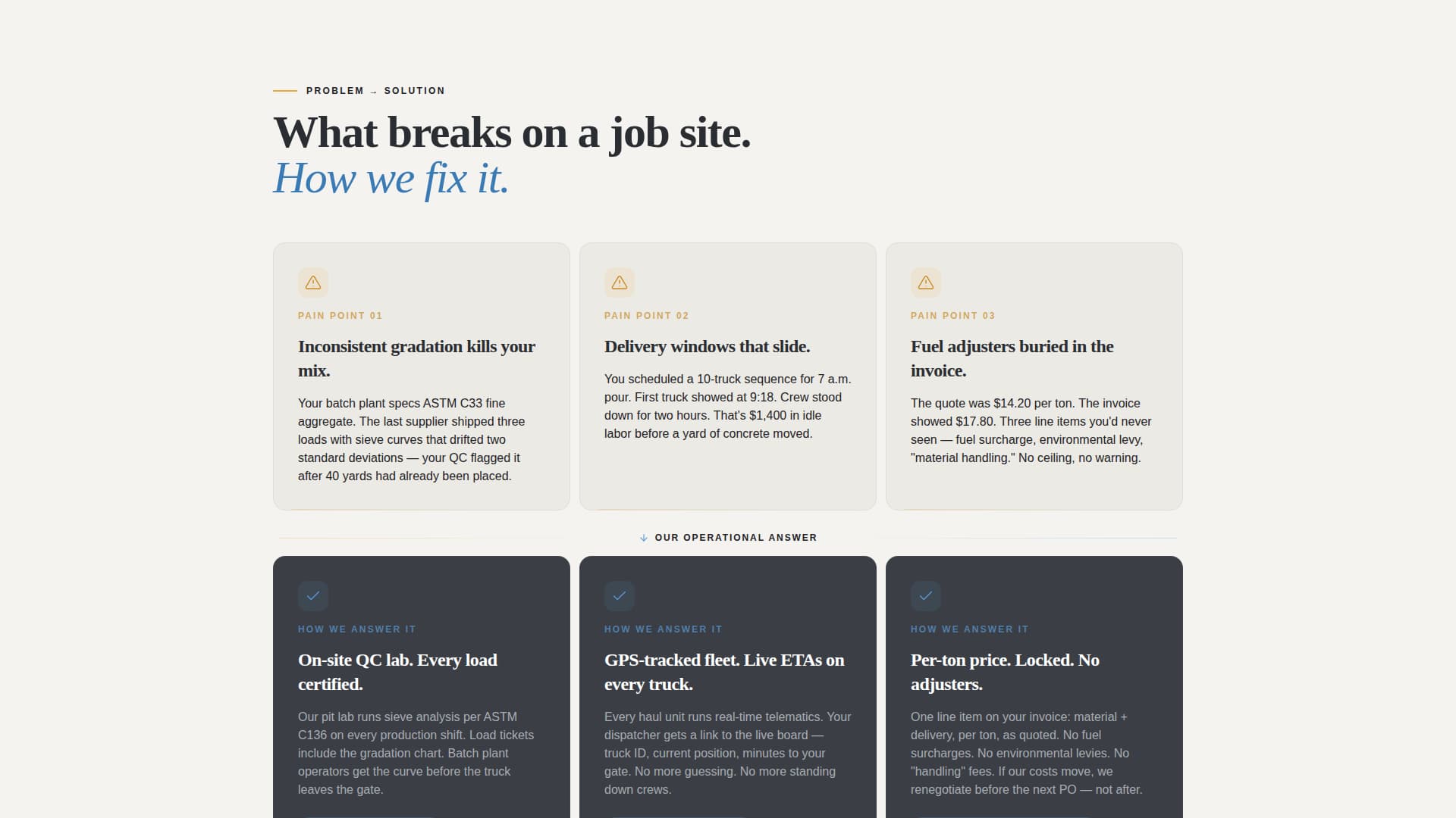 Quarry - Proven Aggregate Landing Page Template