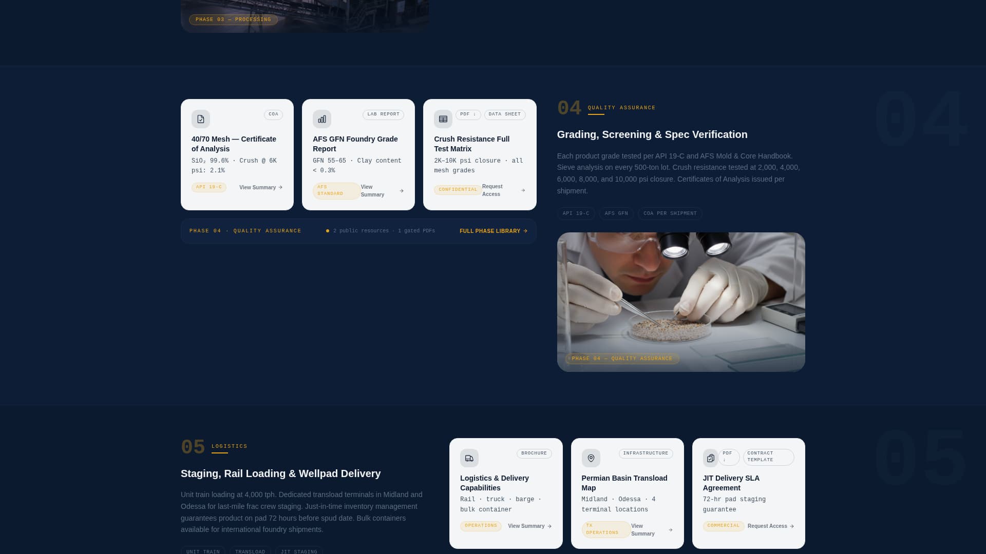 Quarry - Precision Silica Landing Page Template