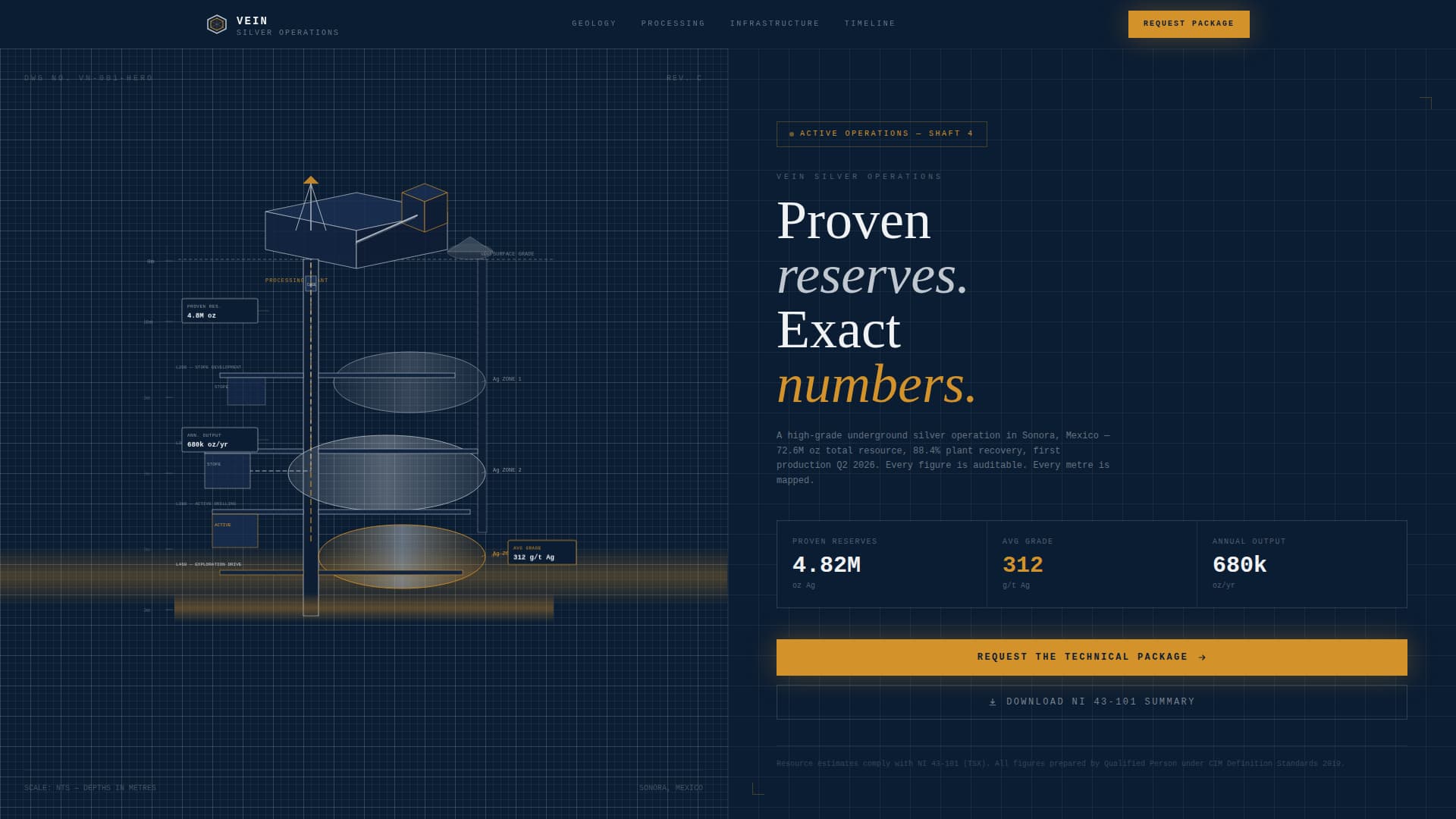 Vein - Precision Silvermining Landing Page Template
