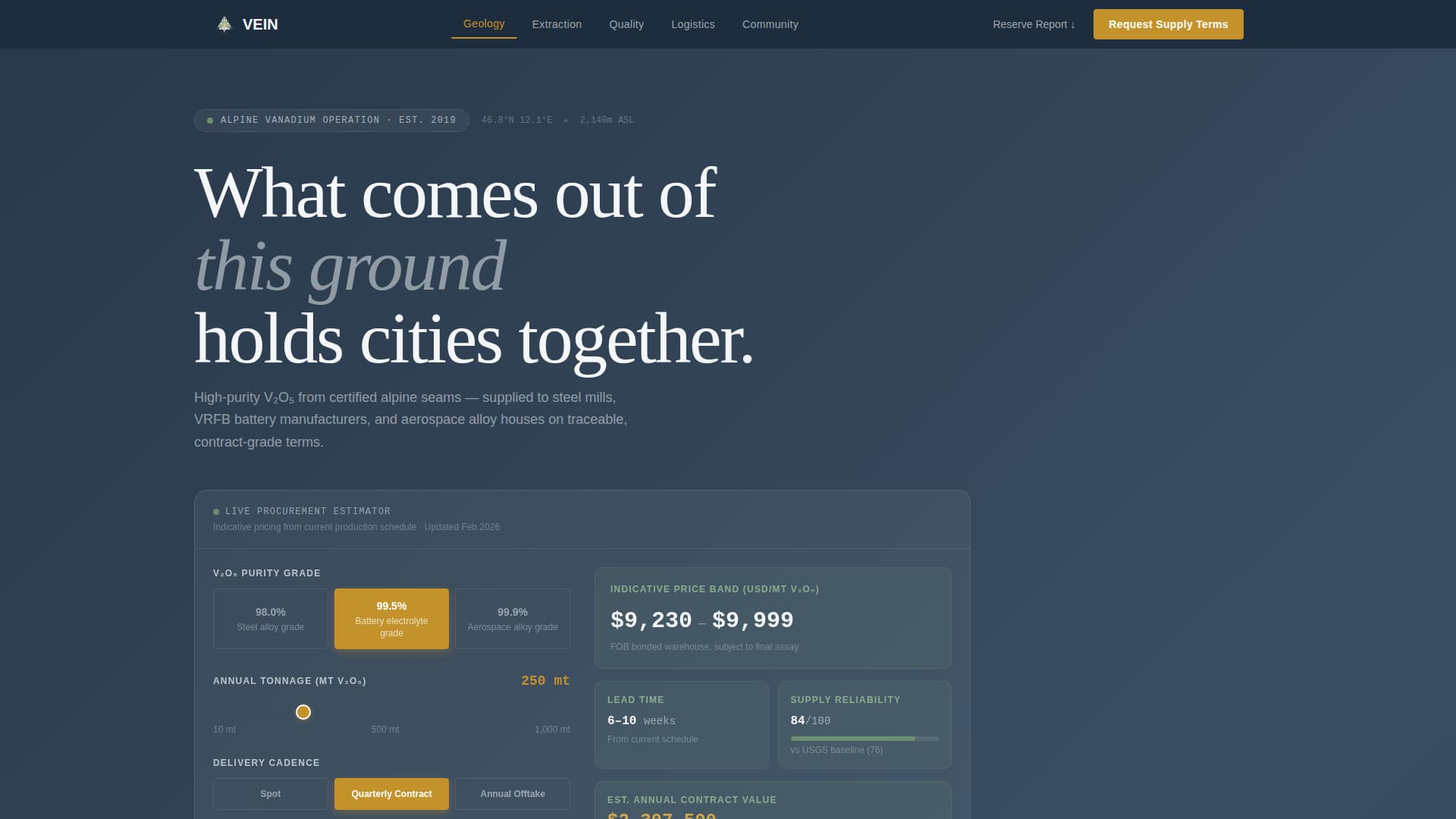 Vein - Reliable Vanadium Landing Page Template