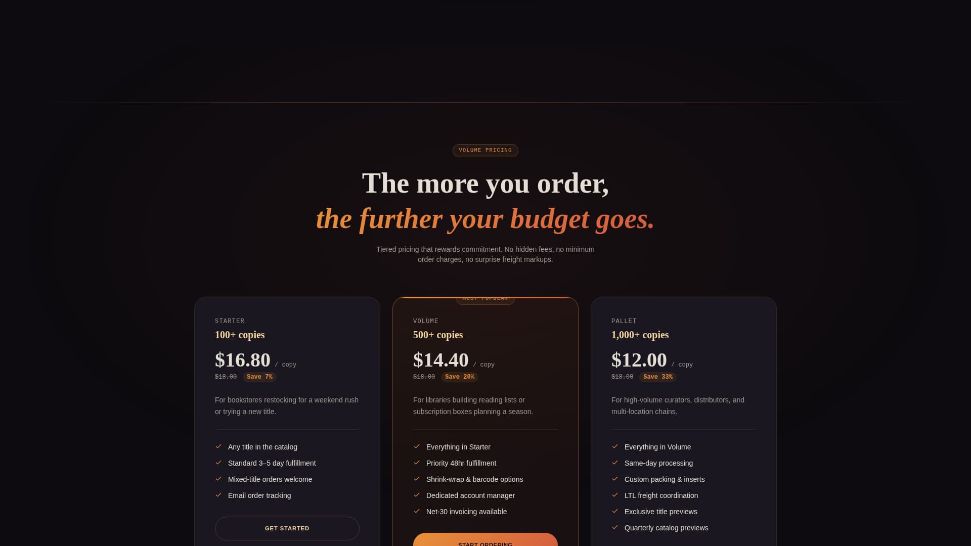 Publishing & Book Industry Pricing & Packages Website Template