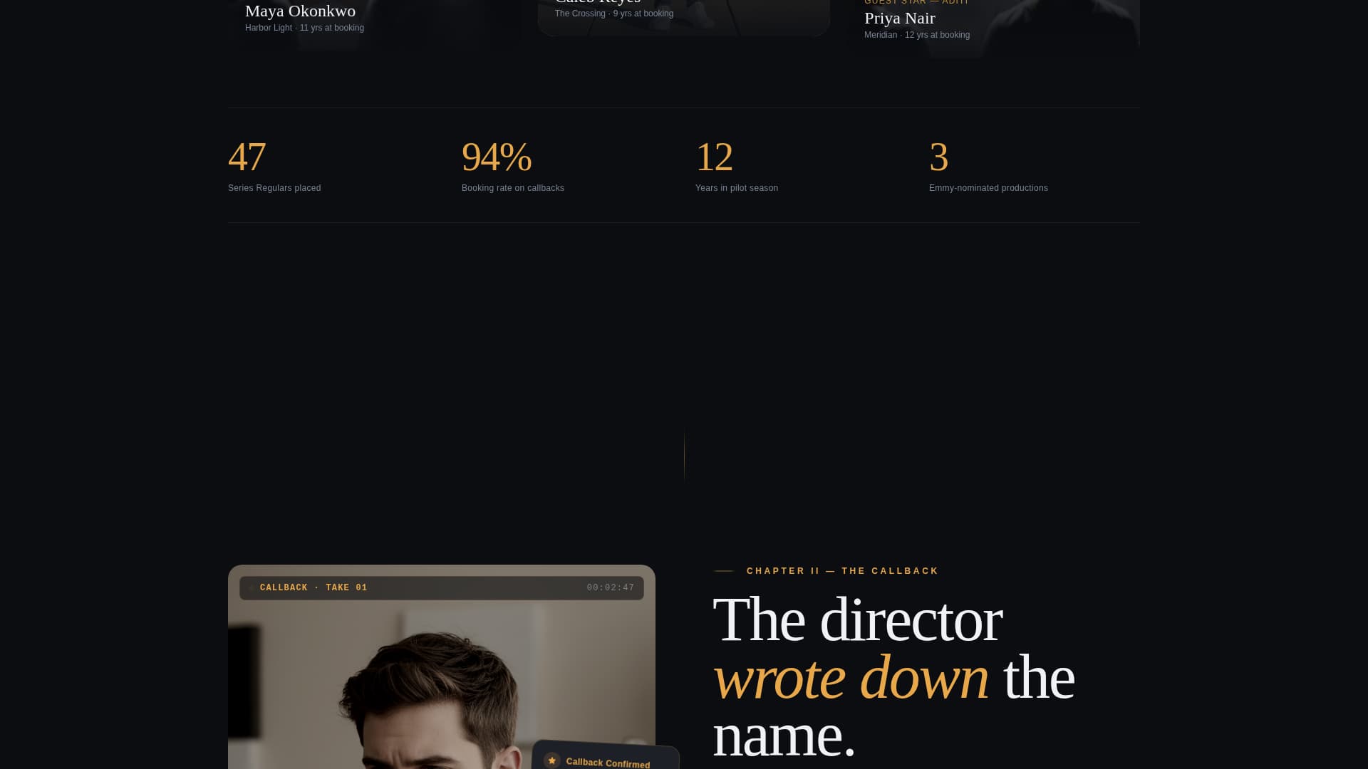 Talent & Artist Management Specialist Professional Website Template