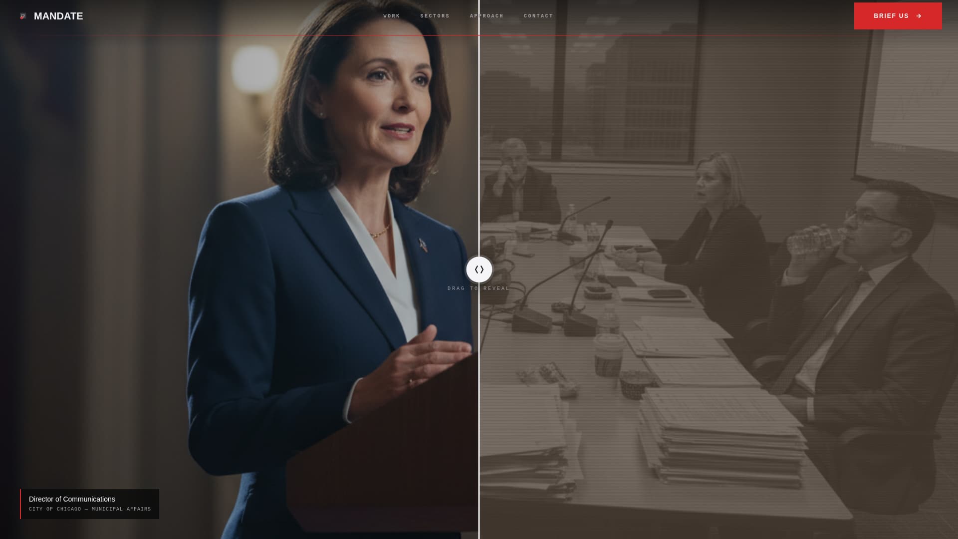 Mandate - Cinematic Government Landing Page Template