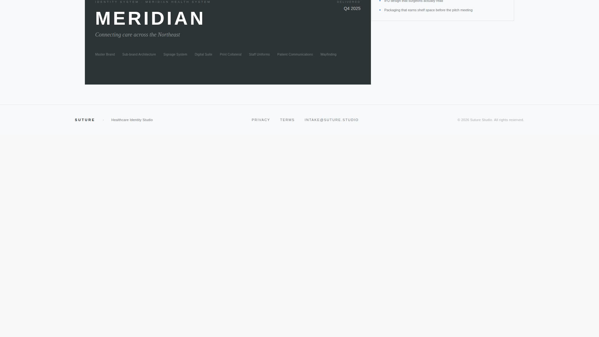 Suture - Precision Healthcare Landing Page Template