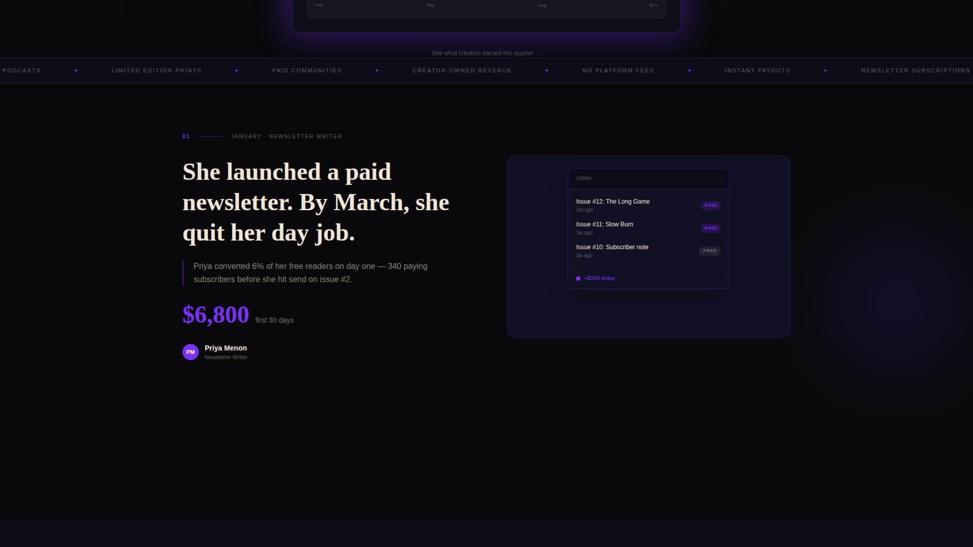 Mint - Cinematic Creatormonetization Landing Page Template
