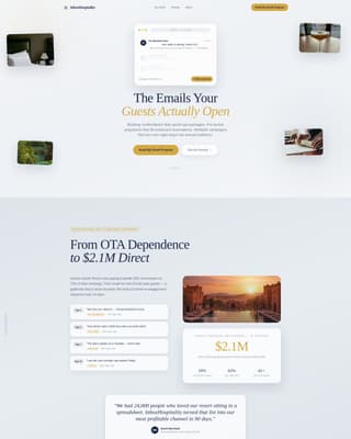 Inbox - Elegant Hospitality Landing Page Template