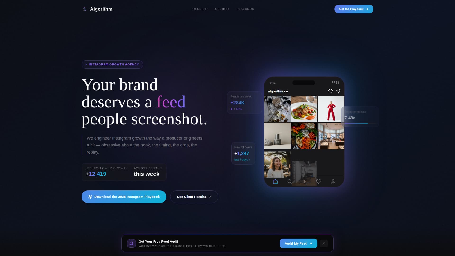 Instagram Marketing Agency Website Template