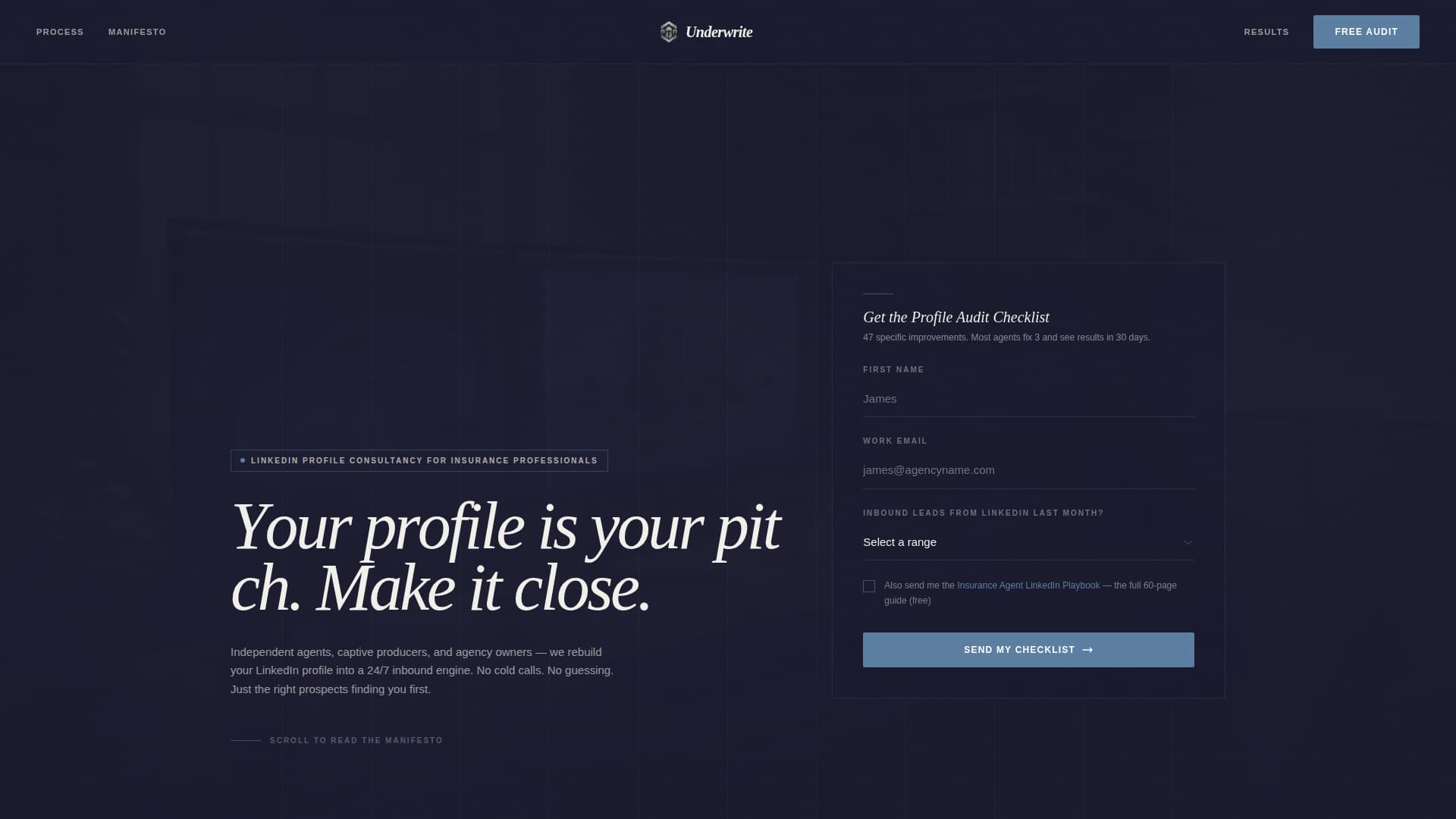 Insurance Agent Profile Professional Website Template