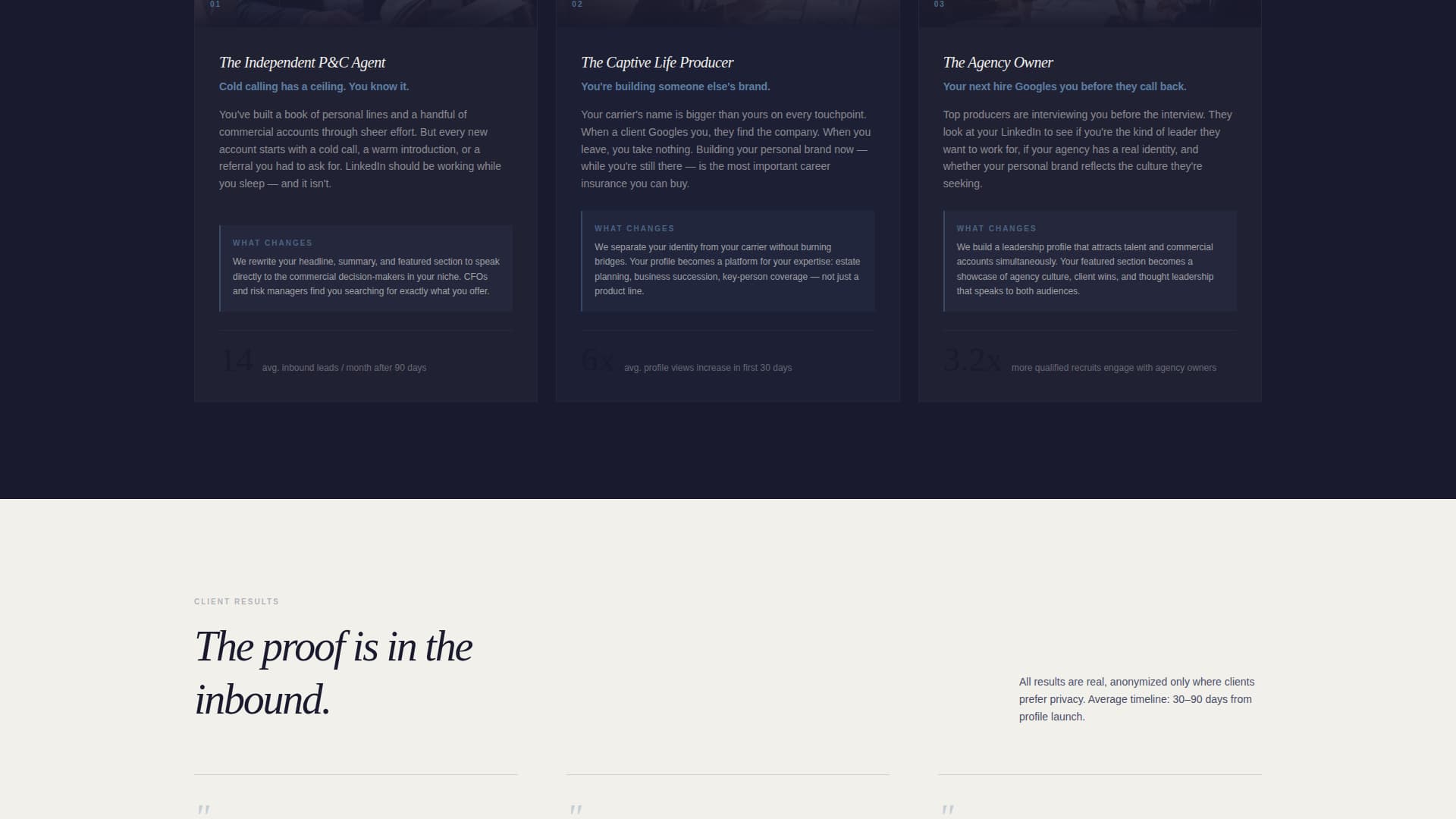 Insurance Agent Profile Professional Website Template