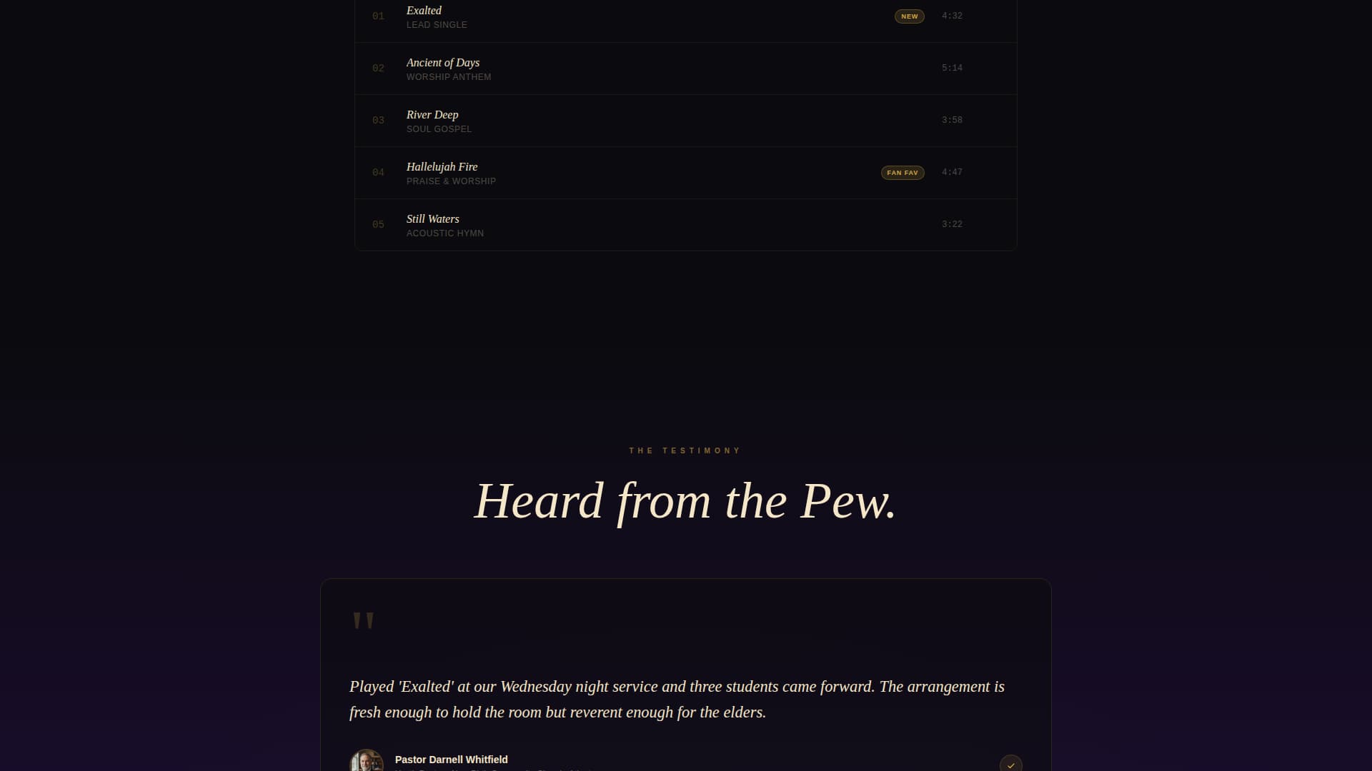 Musician & Band Professional Website Template