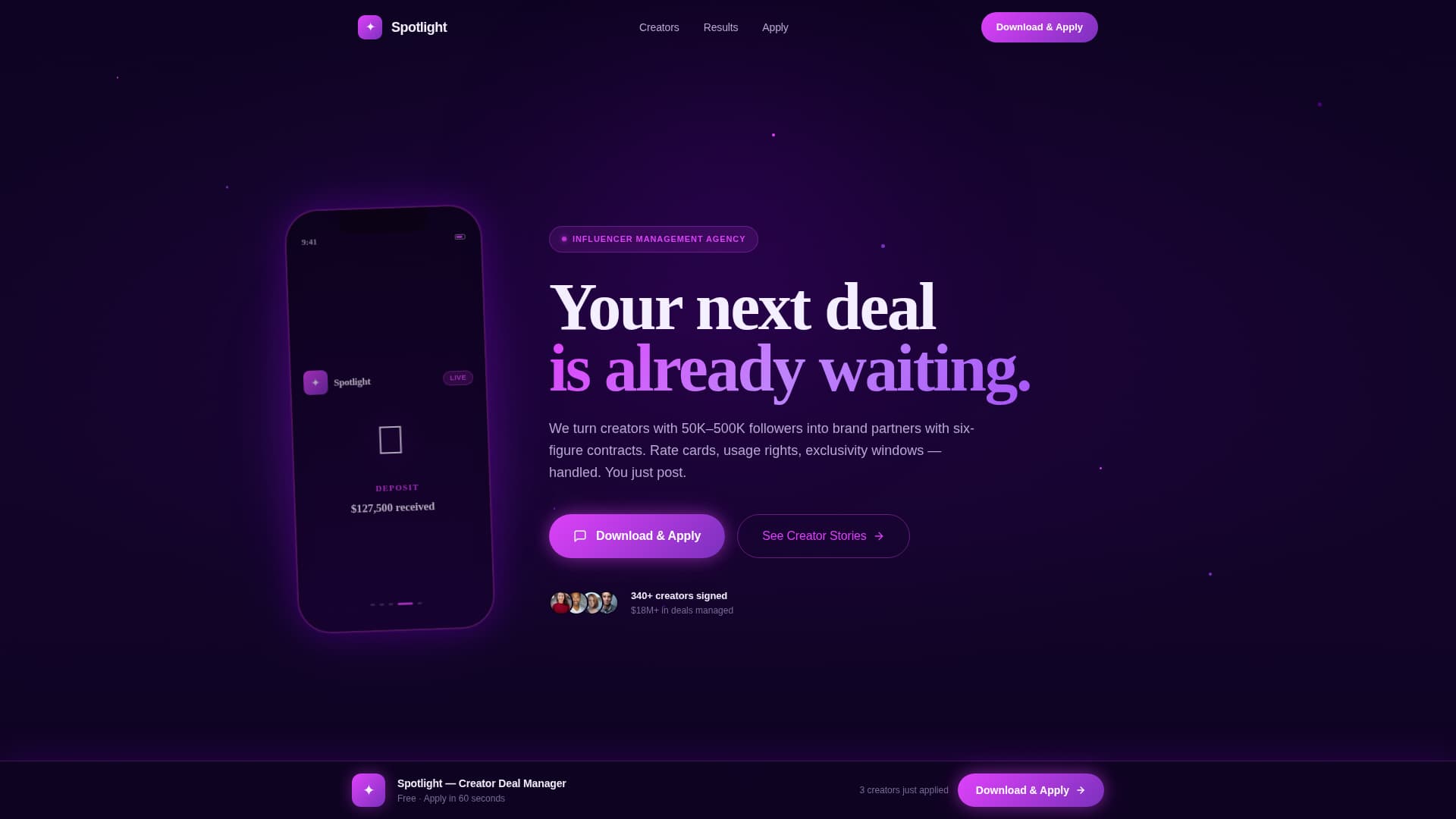 Talent & Artist Management Professional Website Template