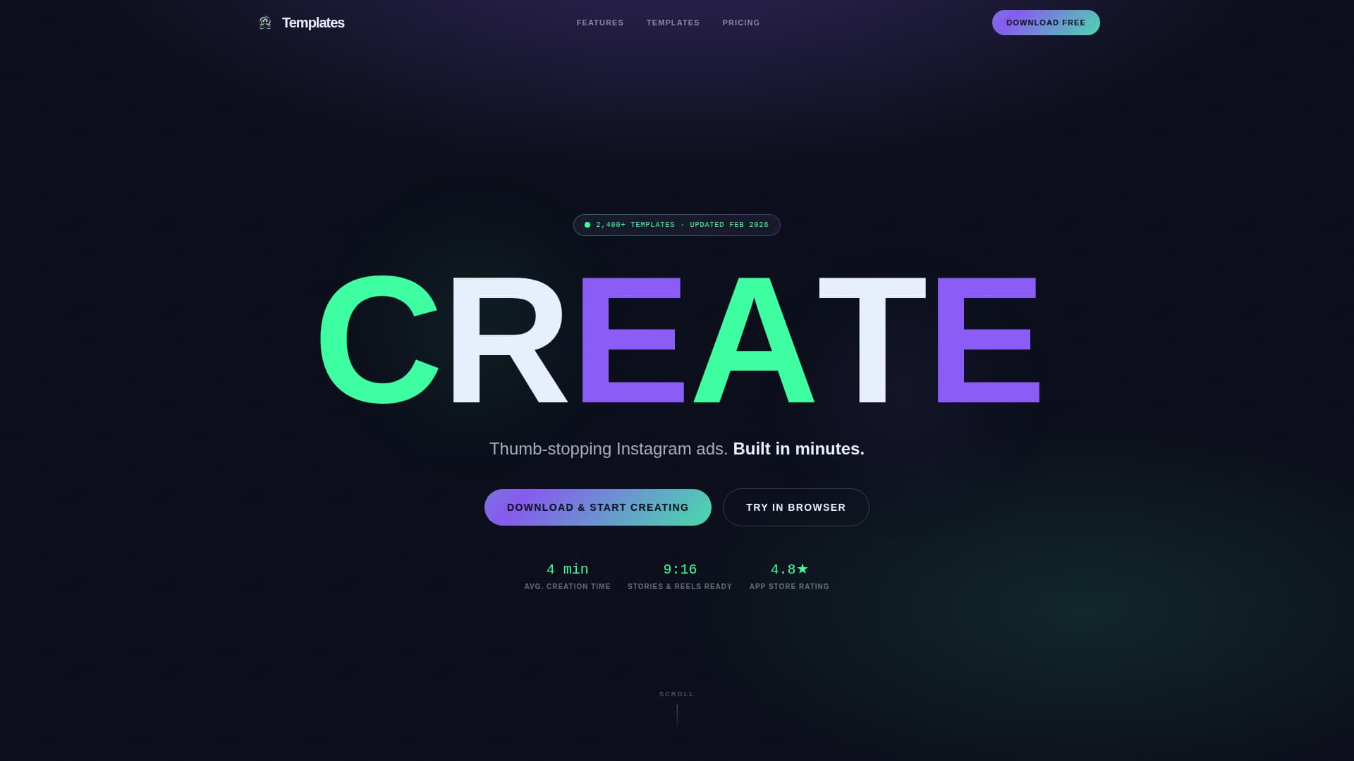 Instagram Content Professional Website Template