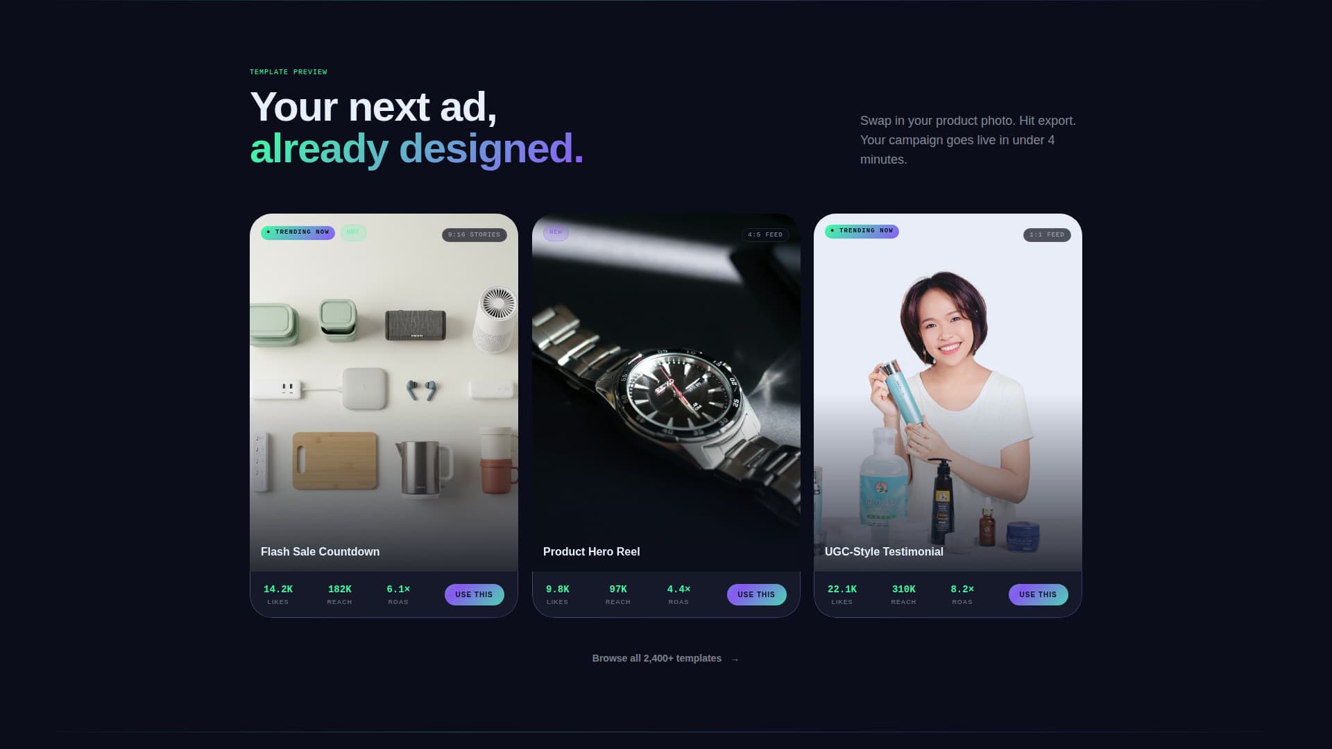Instagram Content Professional Website Template