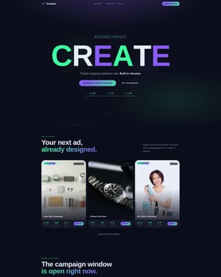 Instagram Content Professional Website Template