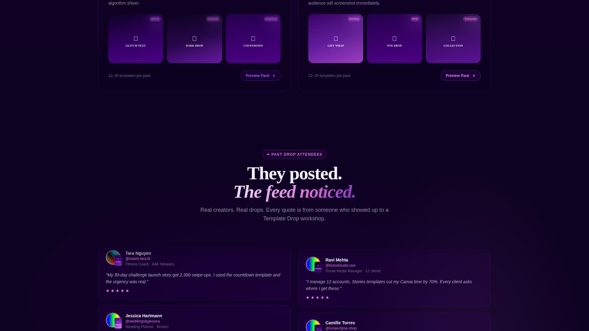Instagram Content Advanced Professional Website Template