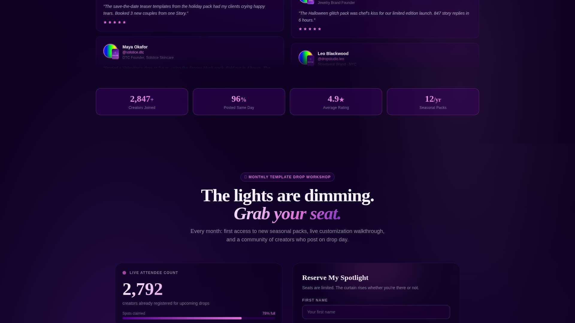 Instagram Content Advanced Professional Website Template