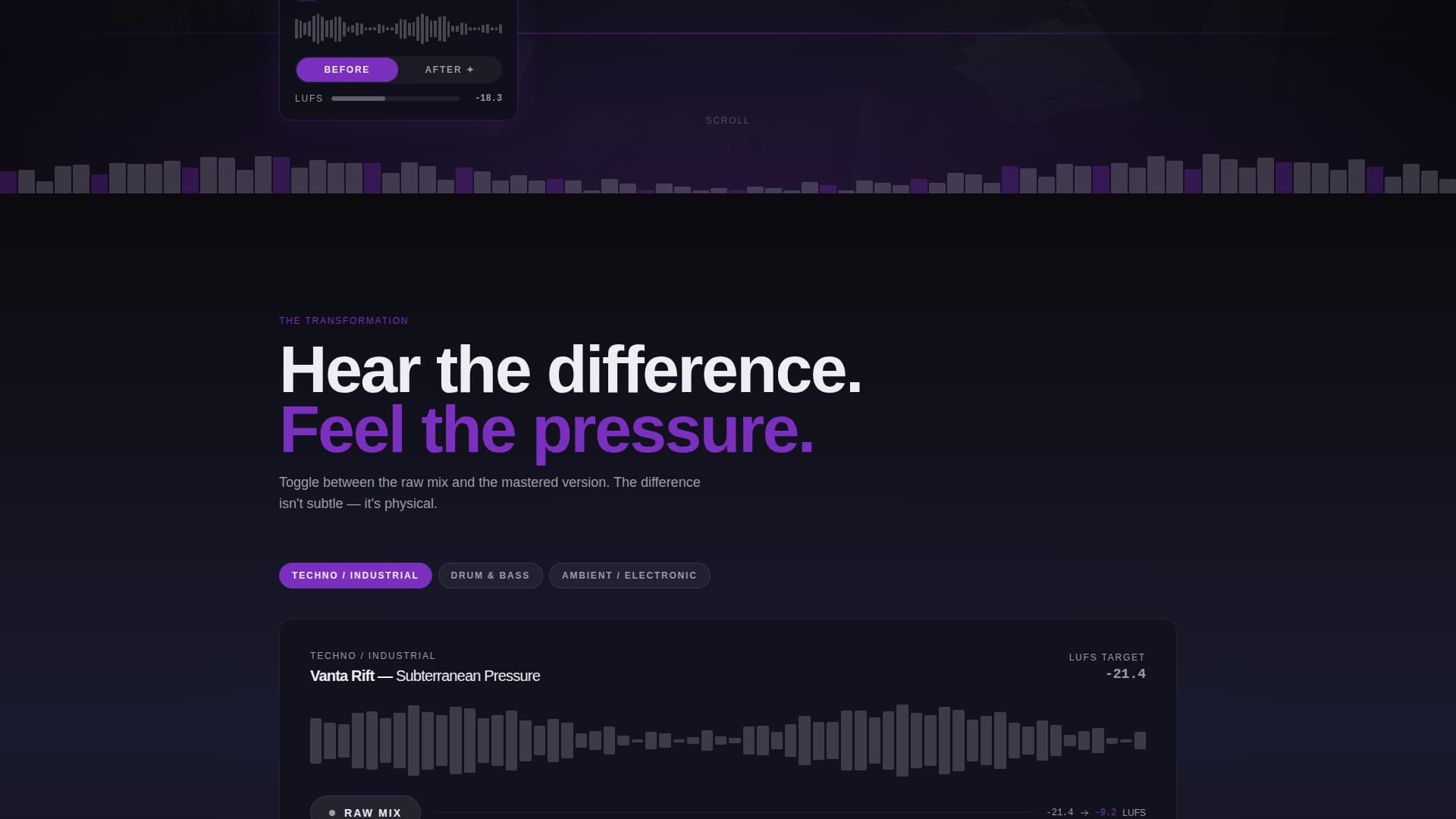 Music Producer & Studio Pricing Website Template
