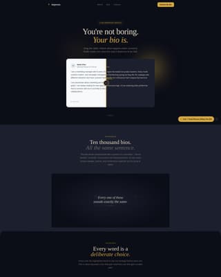 Impress - Magnetic Bio Landing Page Template