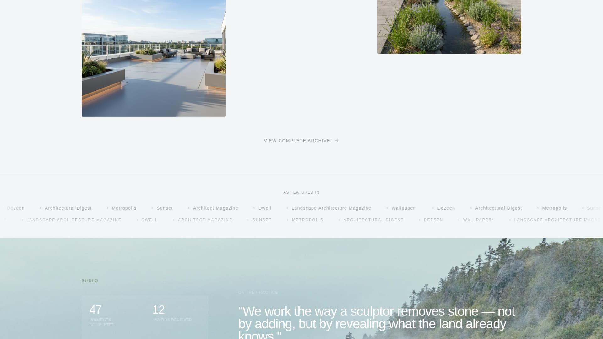 Terrain - Awardwinning Landscape Landing Page Template