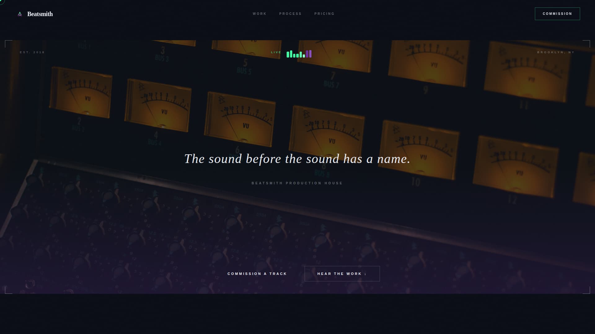 Beatsmith - Cinematic Music Producer Landing Page Template