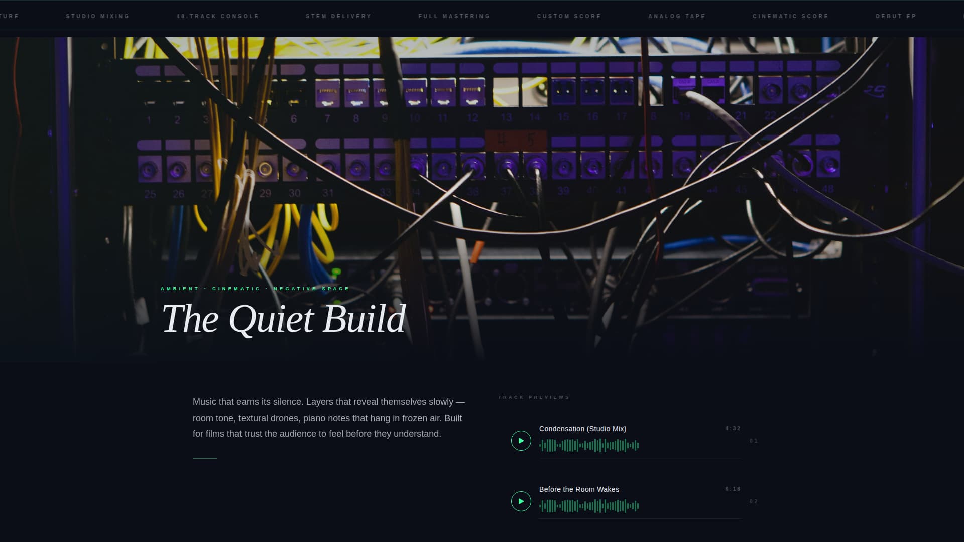Beatsmith - Cinematic Music Producer Landing Page Template