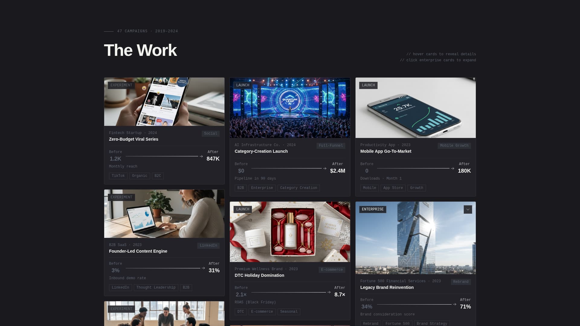 Campaignreel - Cinematic Strategist Landing Page Template