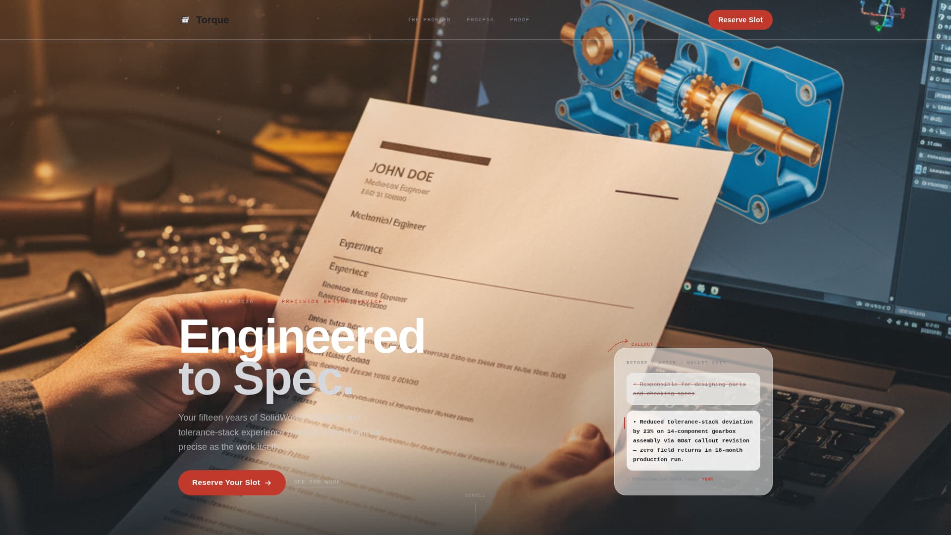 Specialist Mechanical Engineer Profile Pre-Launch & Coming Soon Website Template