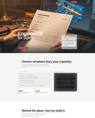Specialist Mechanical Engineer Profile Pre-Launch & Coming Soon Website Template