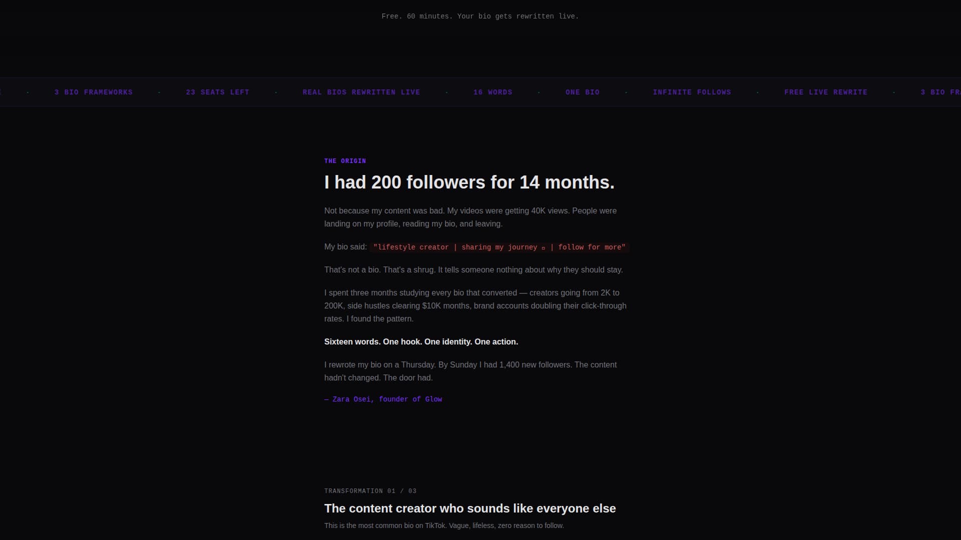 Glow - Electric TikTok Landing Page Template