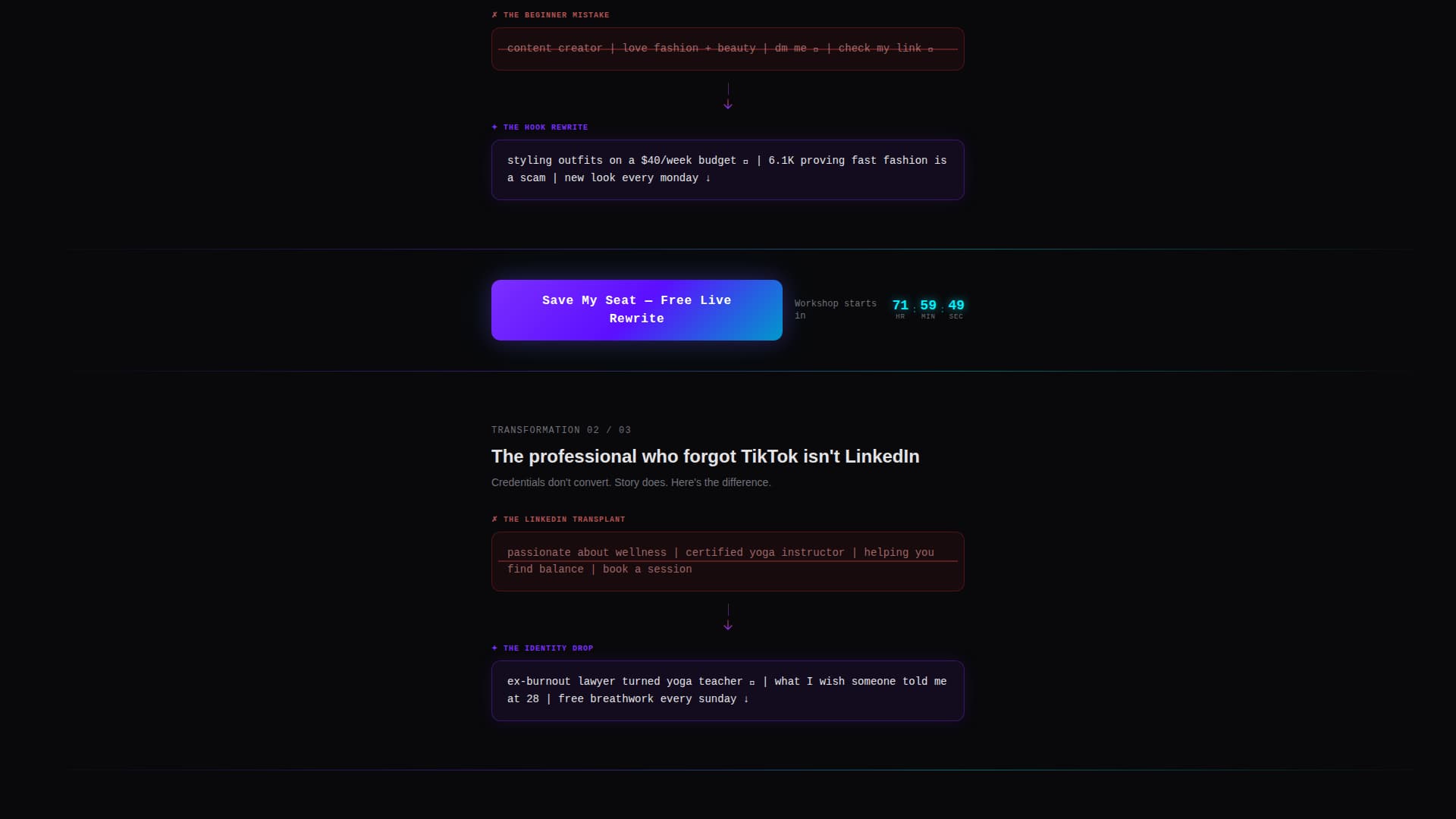 Glow - Electric TikTok Landing Page Template