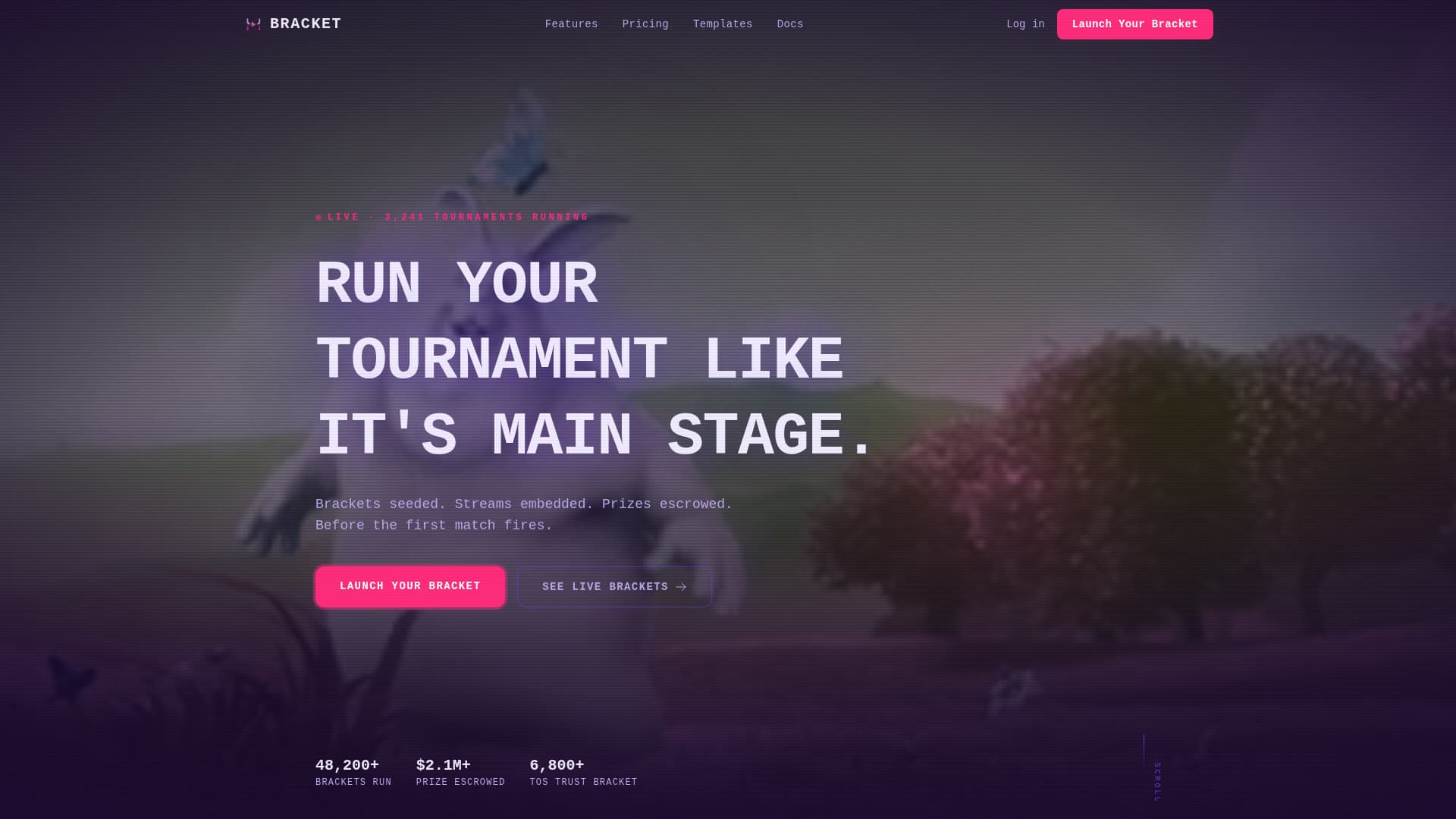 Bracket - Electrifying Tournament Landing Page Template