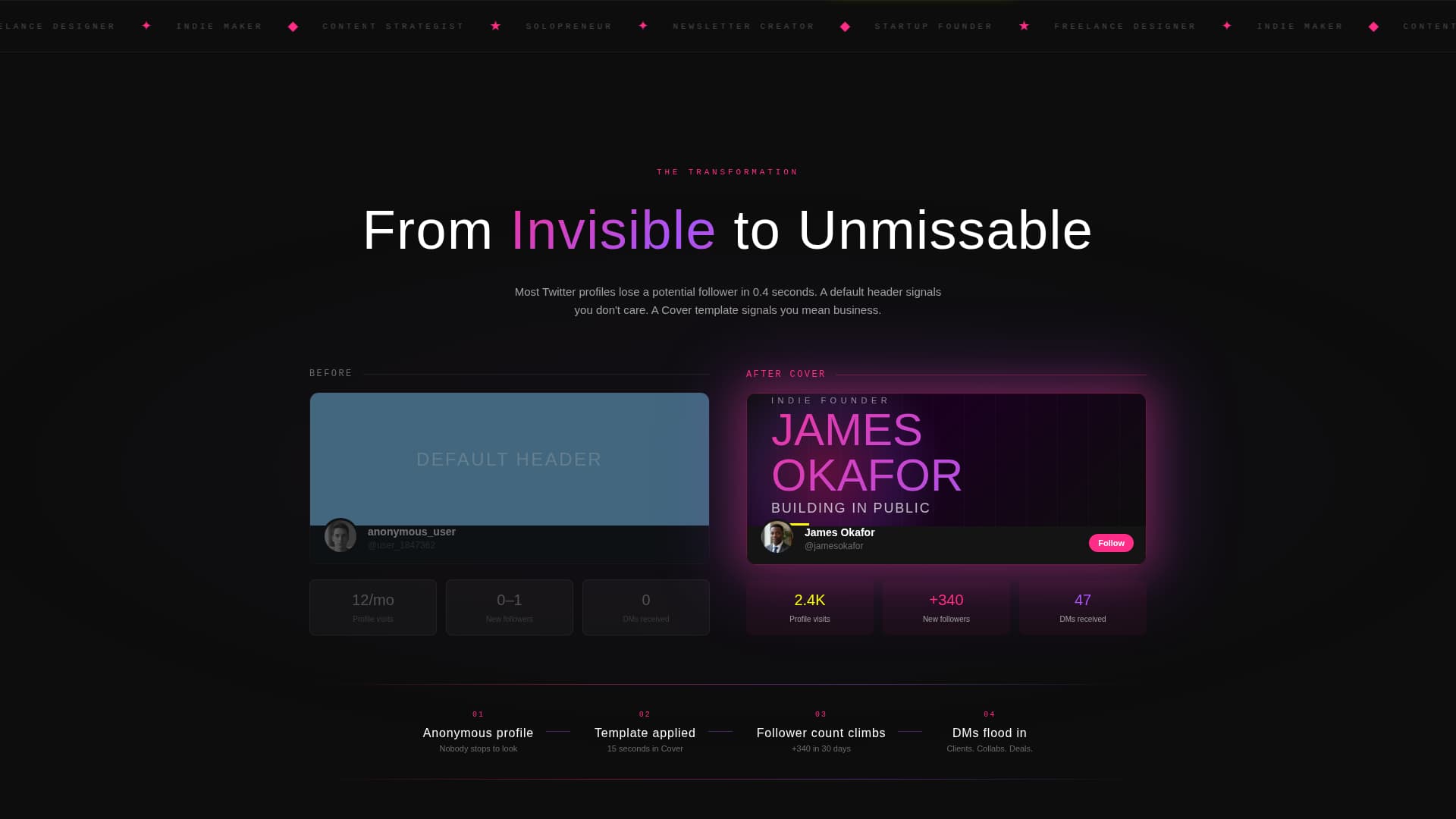Cover - Bold Twitter X Landing Page Template