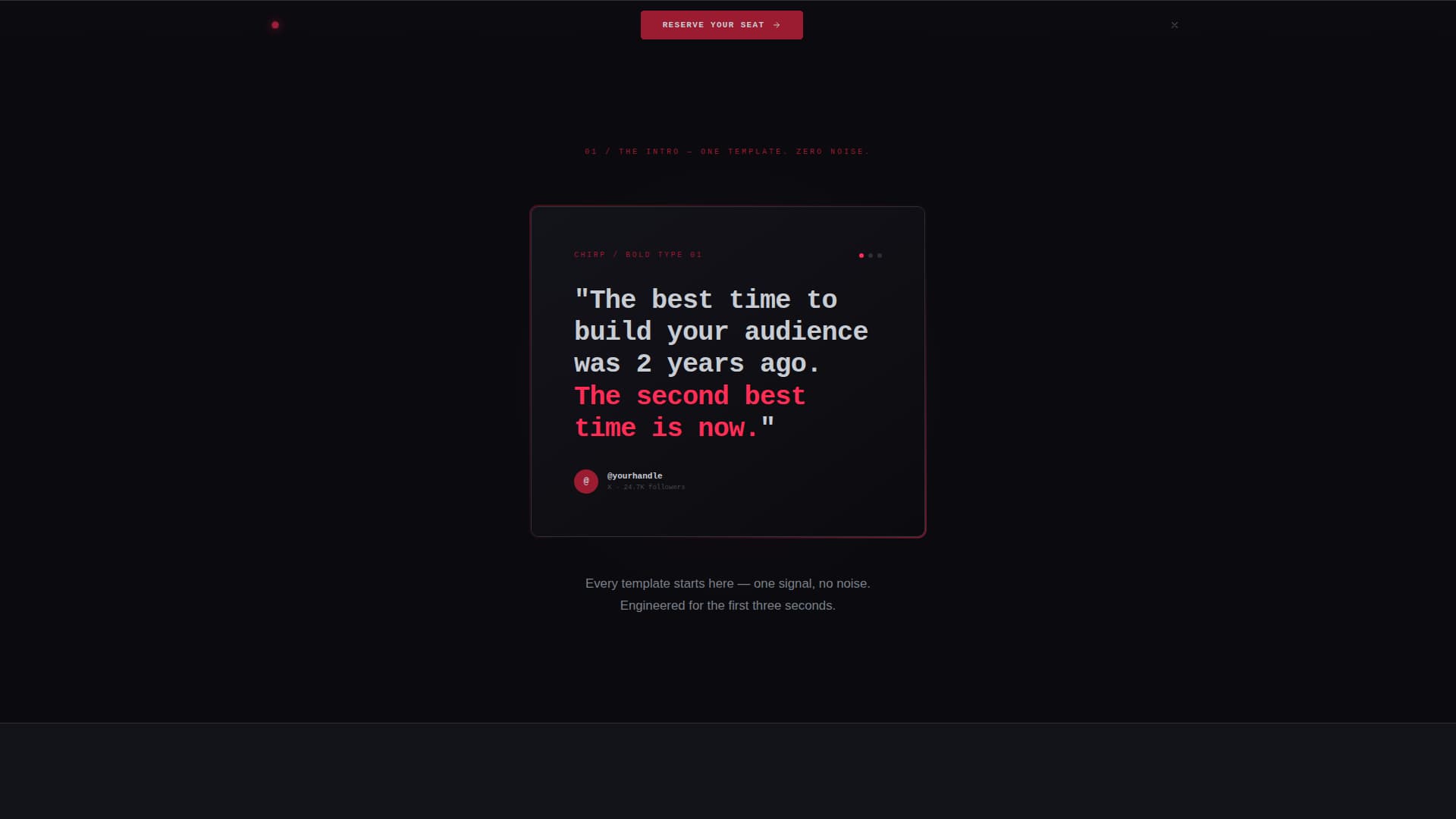 Chirp - Bold Twitter X Landing Page Template