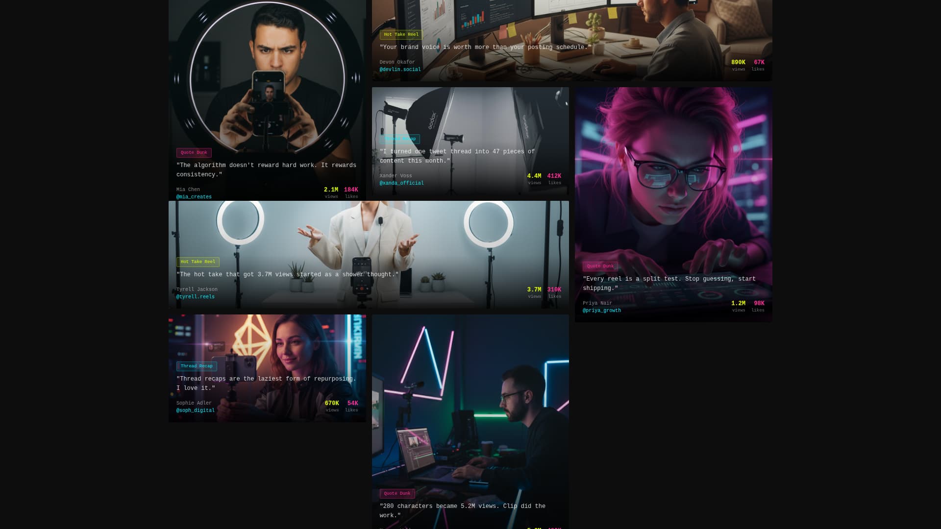 Clip - Electric Reel Landing Page Template