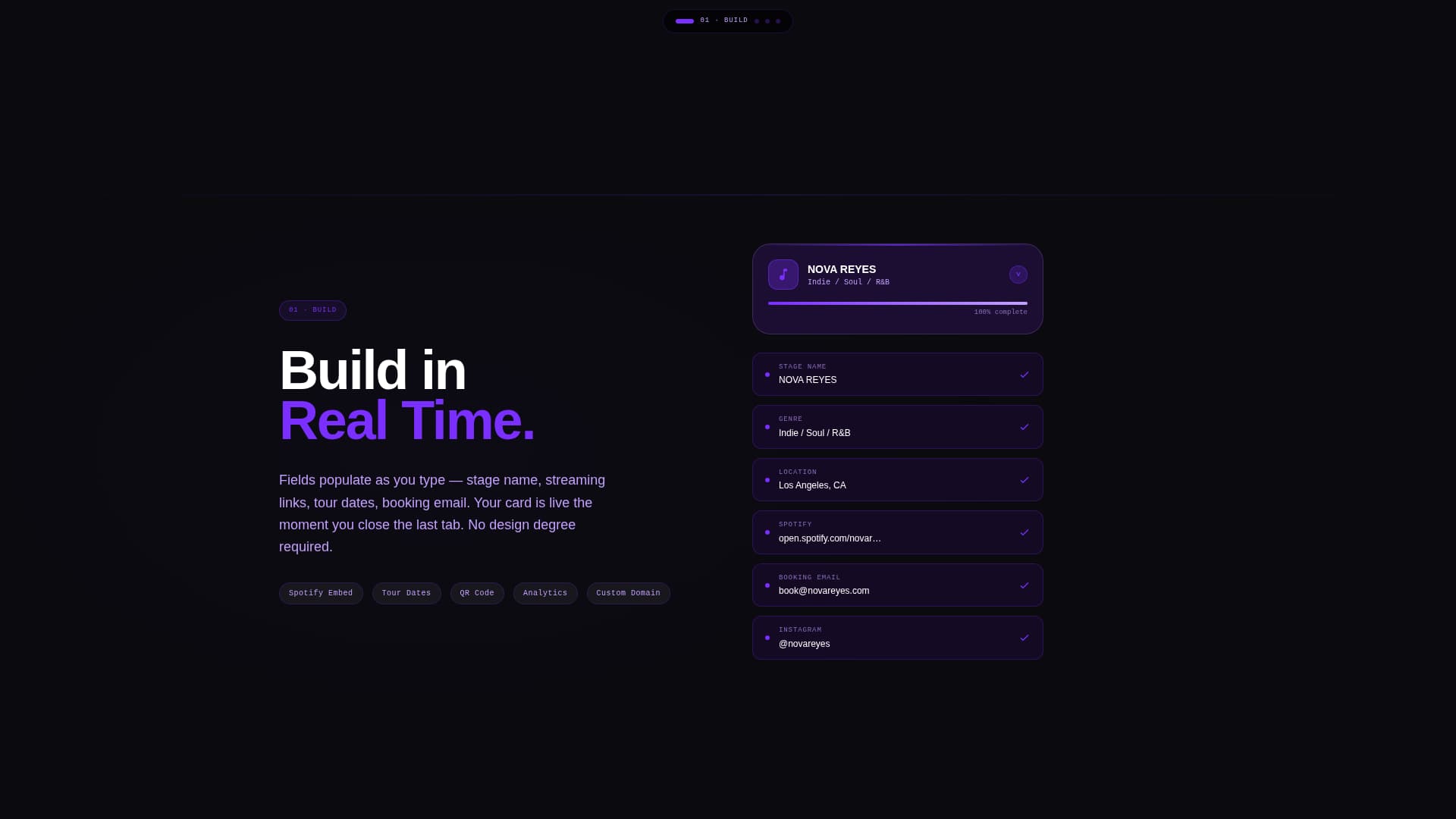 Musician Profile Appointment Booking Website Template