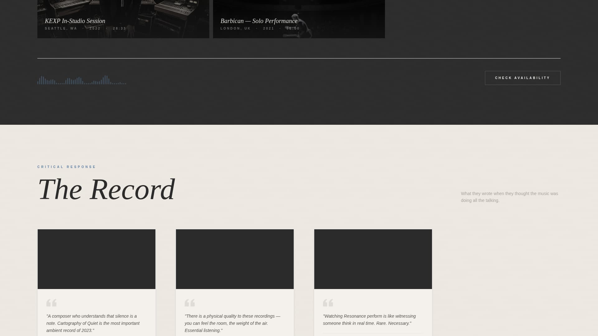 Specialist Musician Profile Professional Website Template