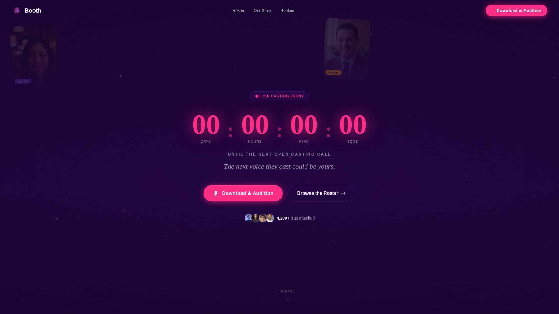 Booth - Electric Voiceactor Landing Page Template